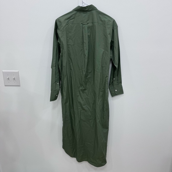 J. Crew Western Cotton Belted Poplin Utility pale cypress Shirtdress Sz 2 - Picture 6 of 6
